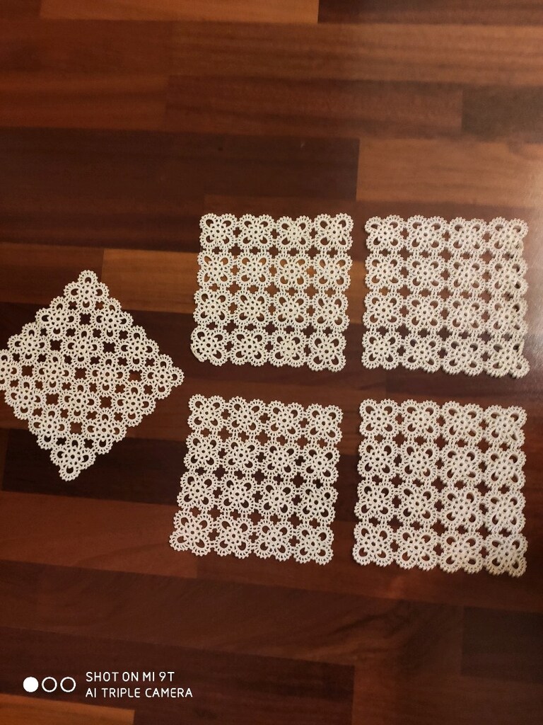 5 parça dantel 16/16 cm çeyizlik sıfır