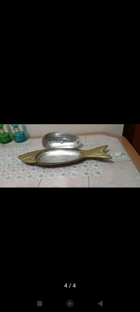 bakır balık görünümlü sunum tabağı - 4