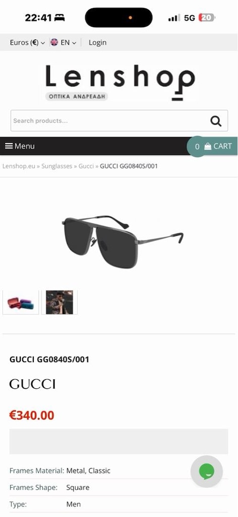 Gucci GG0840S 001 63 Erkek gözlüğü (orjinal) - 2