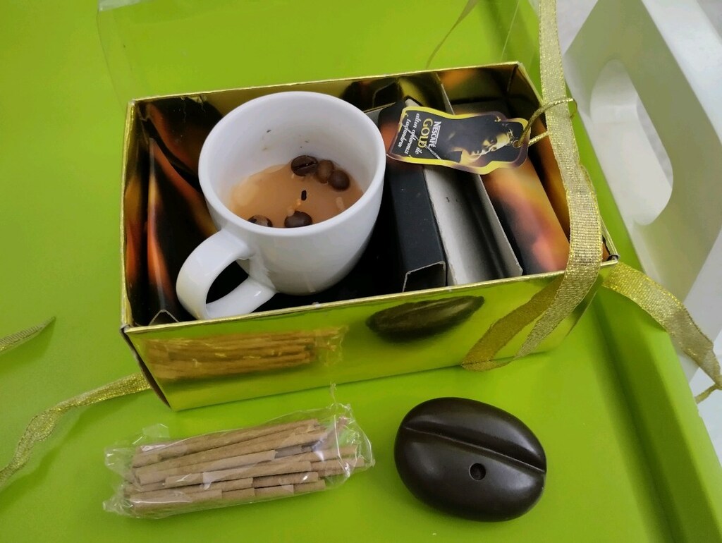 Kahve fincanı içinde mum tütsü, Nescafe koku aromalı,Sıfır kutusunda - 3