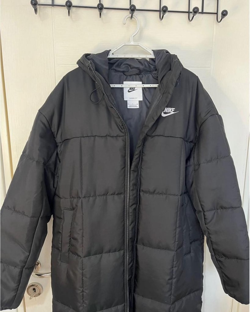Nike uzun siyah sisme mont S beden Oversize - 4