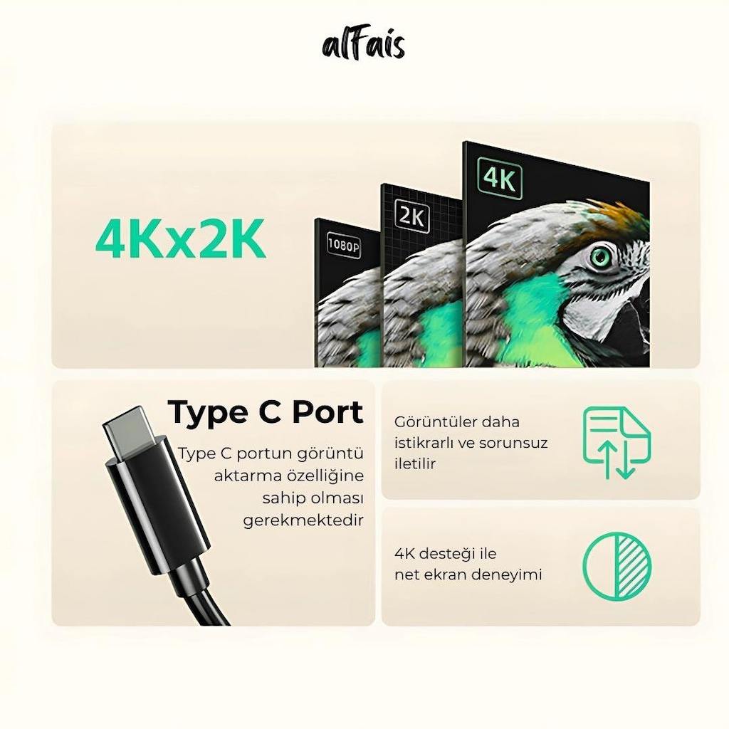 5147 Type C To Hdmi Çevirici Dönüştürücü Adaptör - 4
