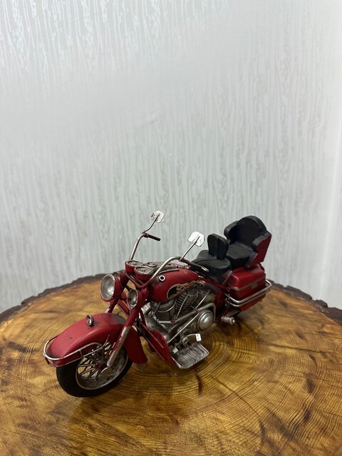 Antika Metal Motosiklet Maketi Dekoratif Retro Motor Modeli