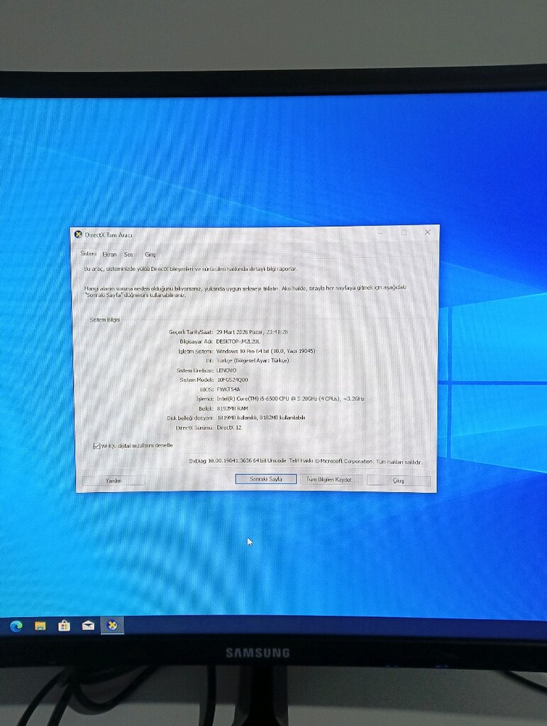 Thinkcentre M900 İ5 6500 8Gb Ram 256SSD - 2