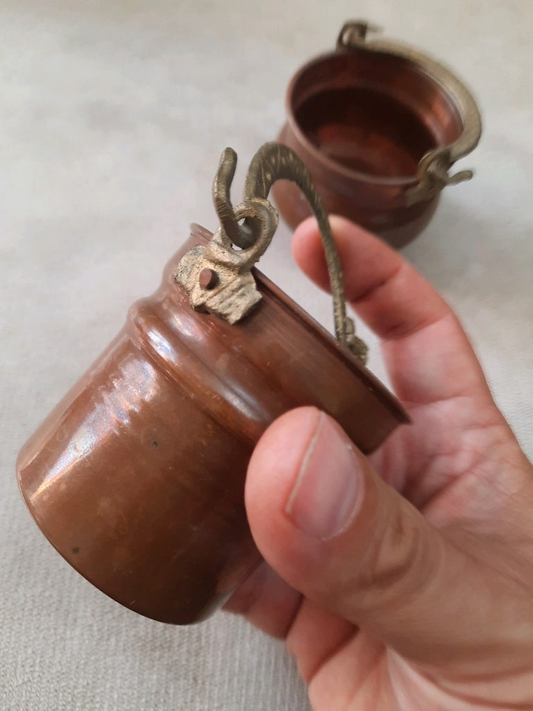 dönem 2li bakır bakraç kulplu kaseler - 7