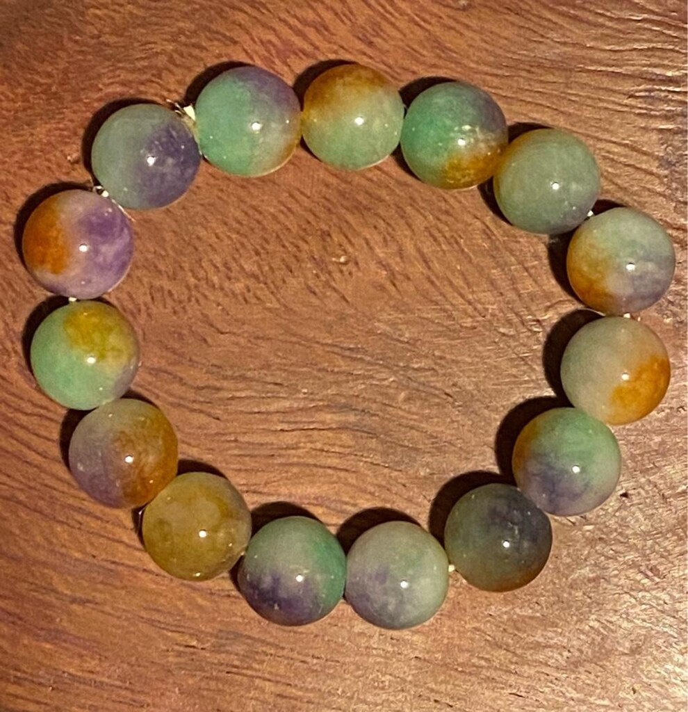 Yeşim Taşı ( Jade ) Multicolor Doğaltaş Bileklik - 16