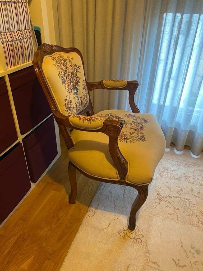 Desenli Kumaş Kaplı Berjer Koltuk - 2