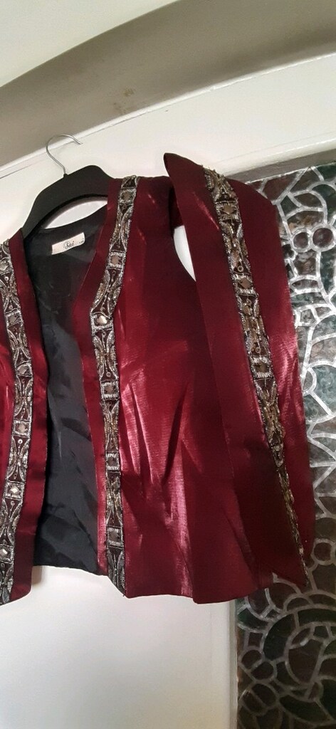 bordo saten efe çocuk yeleği - 7