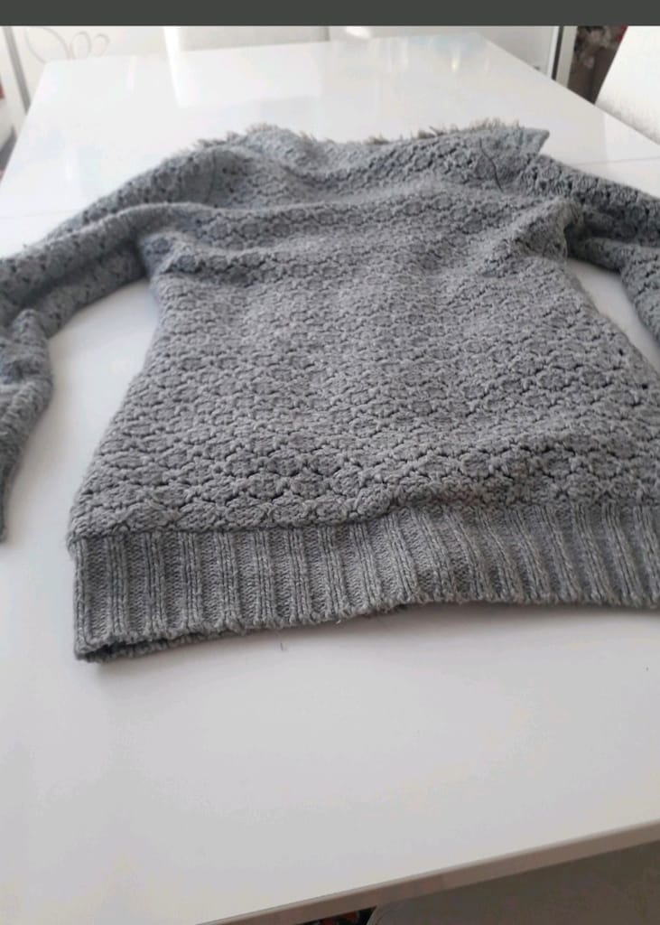 BERSHKA GRİ ÖRME S BEDEN HIRKA — görsel 9/9