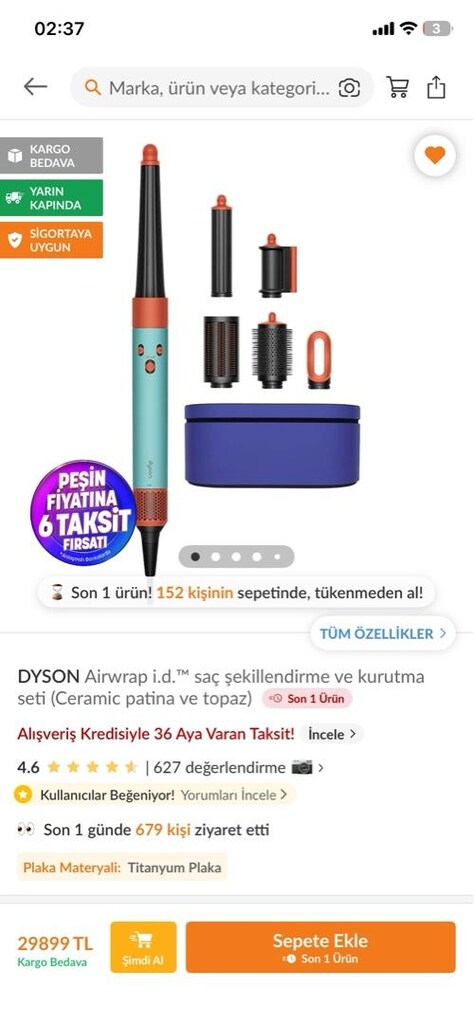 Dyson Airwrap i.d. Saç Şekillendirici ve Kurutma Seti (ceramic patina)