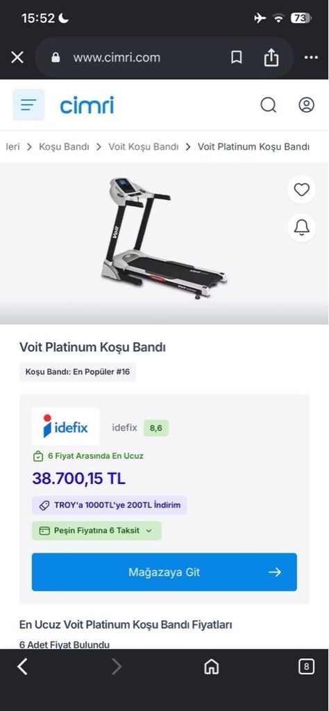voit sıfır ayarında koşu bandı