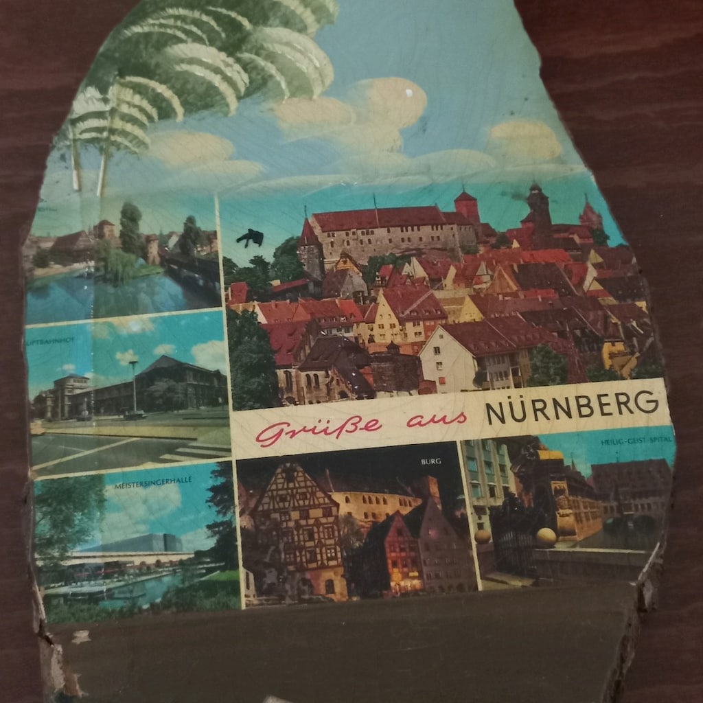 Vintage ahşap üzeri Nürnberg tablo - 2