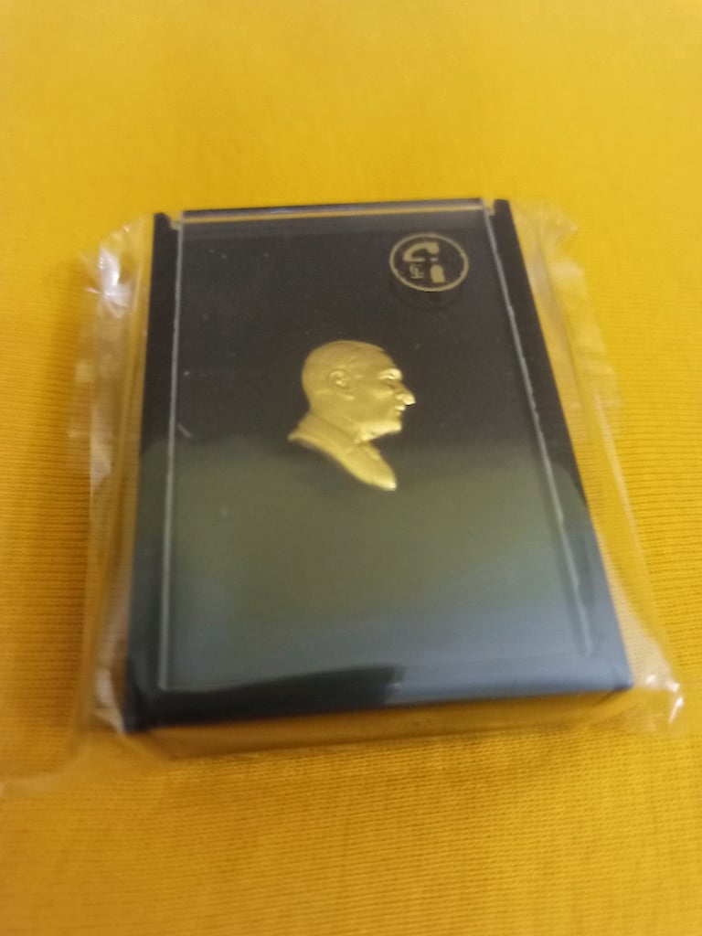 SIFIR Darphane Atatürk Rozet Altın Kaplama Atatürk Broş Koleksiyonluk - 2