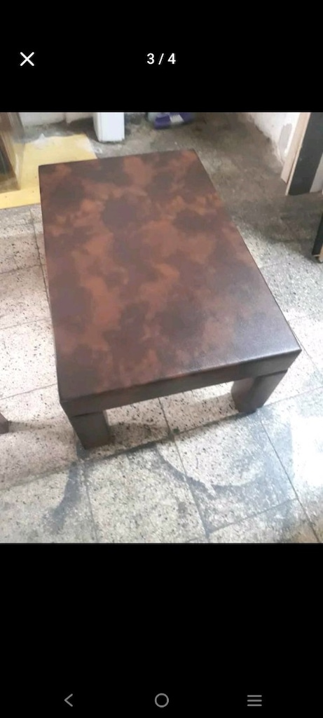 sıfir mermer desenli 6 kişilik masa ve deri orta sehpa - 4
