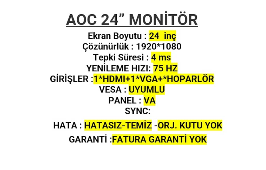AOC 24” MONİTÖR - 4