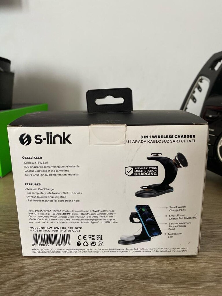 s-link 3in1 kablosuz 15w şarj aleti - 6