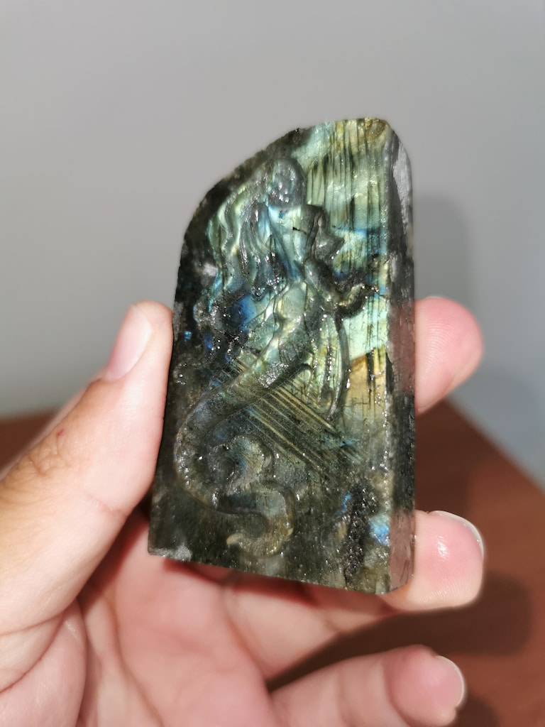 Labradorit Doğal Taş Carving İşçilik Obje - 3