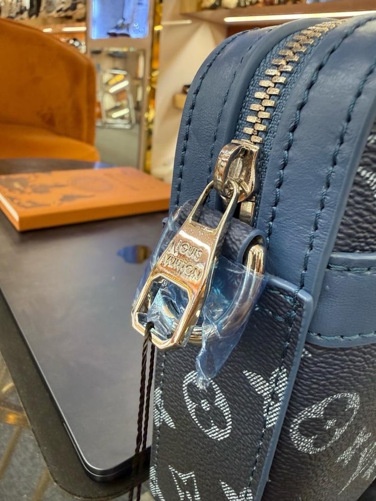 Sıfır LV Monogram Mavi Askılı Çanta Seti - 6