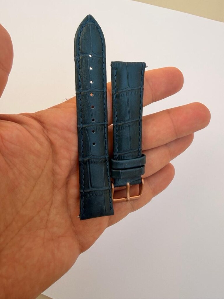 Lacivert Gerçek Deri Saat Kordonu 20 mm - 4