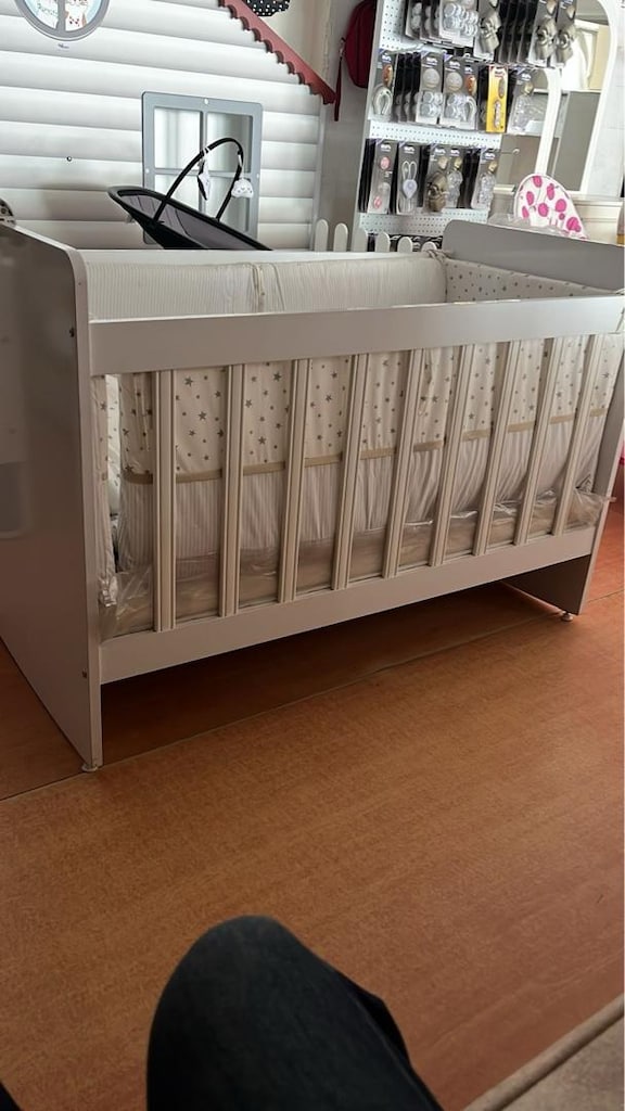 50x90cm mobilya beşik, sallanır bebek beşiği sıfır ürün
