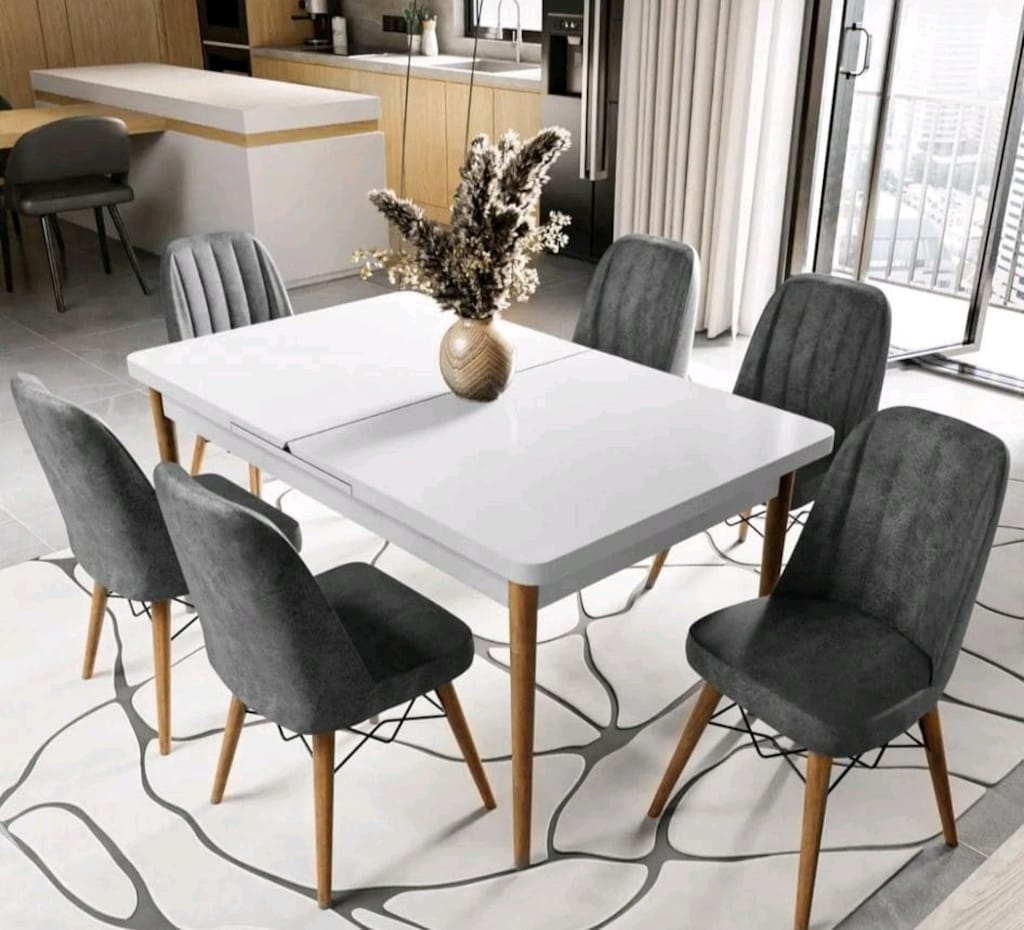 Açılabilir Yemek Masası ve 6 Sandalye Takımı, Kelebek Mutfak Masası - 5