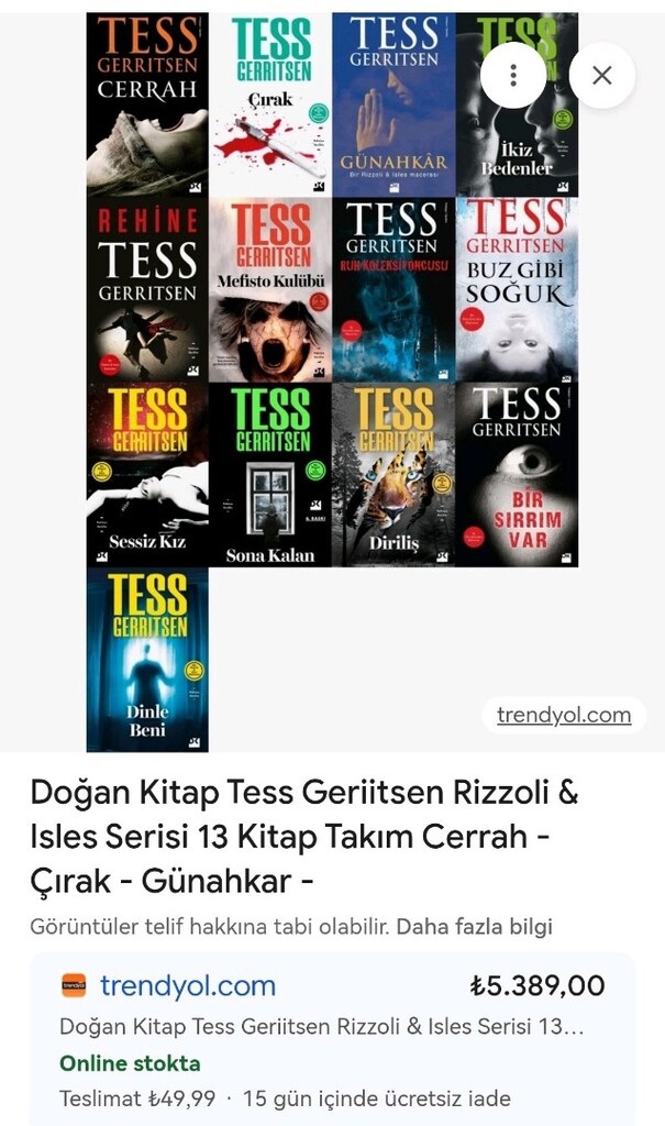 Tess Gerritsen 36 adet set kitap - 5