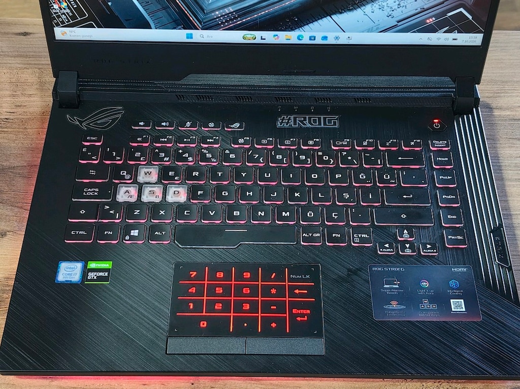 ASUS ROG İ7 9750H 16RAM GTX 1650 512 M2 SSD TEMİZ LAPTOP - 3