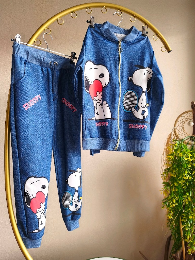 Kids Snoopy Baskılı Unisex Lacivert Çocuk Takımı 9 -10 Yaş - 2