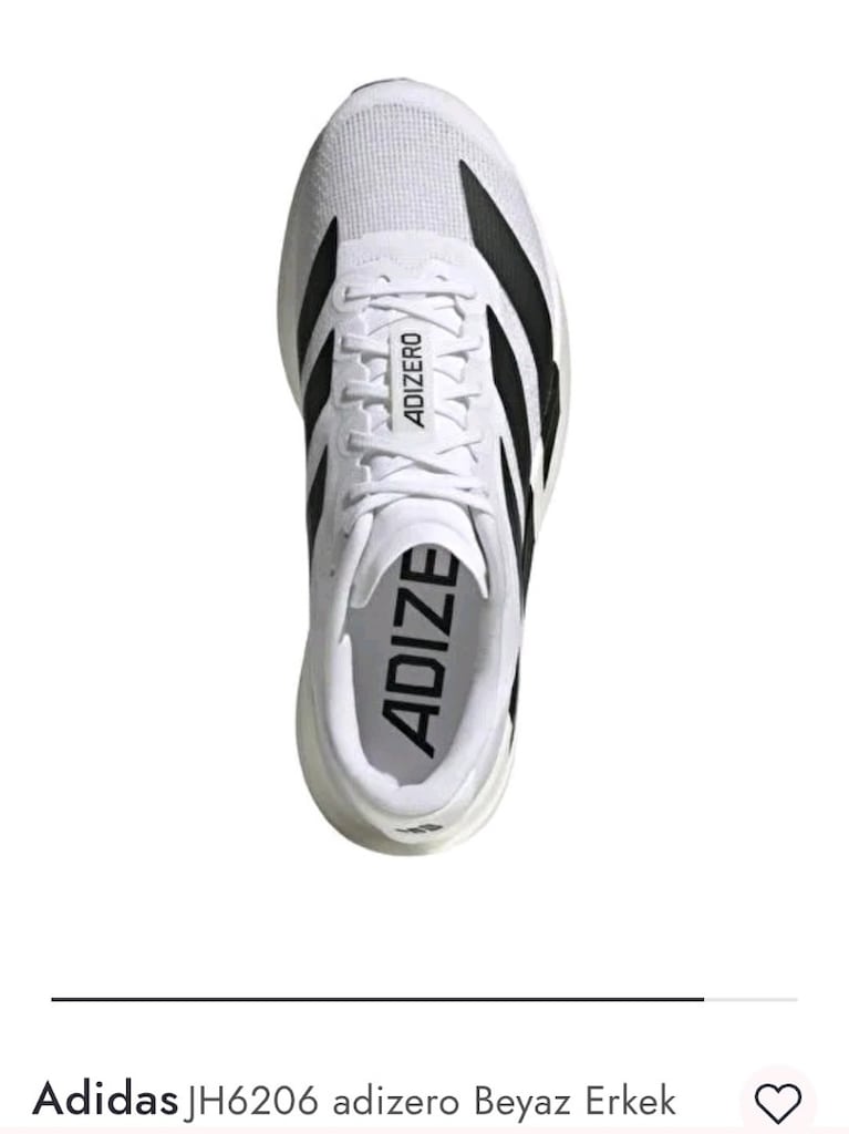 AdidasJH6206 adizero Beyaz Erkek Koşu Ayakkabısı Orjinal - 2
