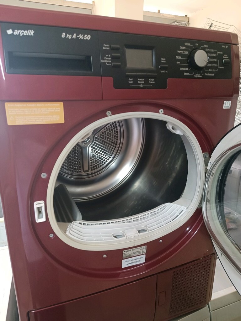 Arçelik bordo renk 8 kg ısı pompalı çamaşır kurutma makinesi - 6