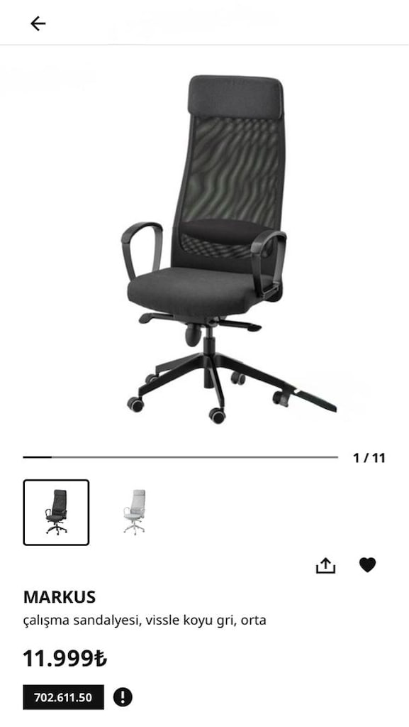 Ikea çalışma sandalyesi