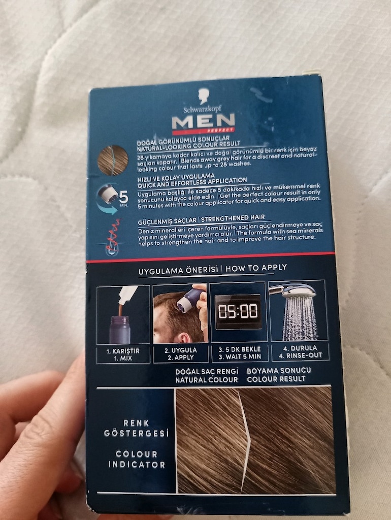 Schwarzkopf Men Perfect 50 Açık Kahve Saç Boyası Sıfır Kapalı Kutu - 4