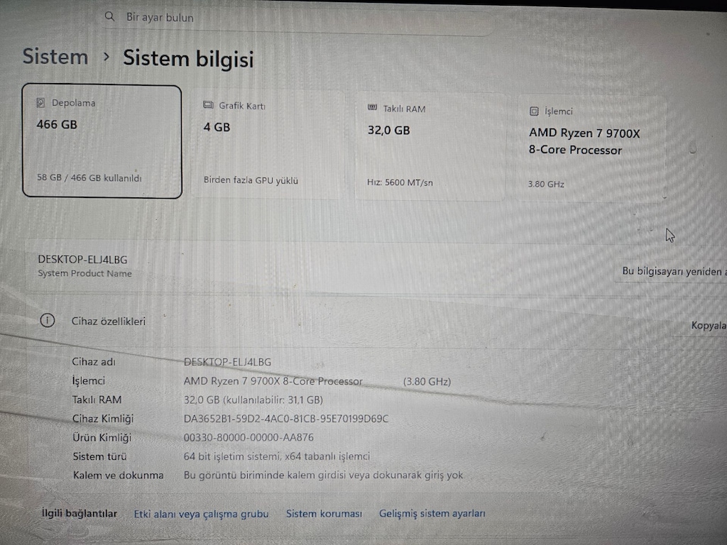 RYZEN 7 9700X + 32 GB DDR5 RAM + 500 GB NVME SSD + - 5