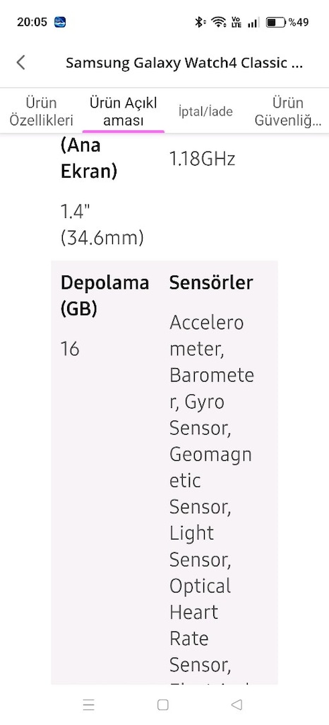 AKILLI SAAT Samsung Galaxy Watch4 Classic 46 MM Akıllı Saat - 18