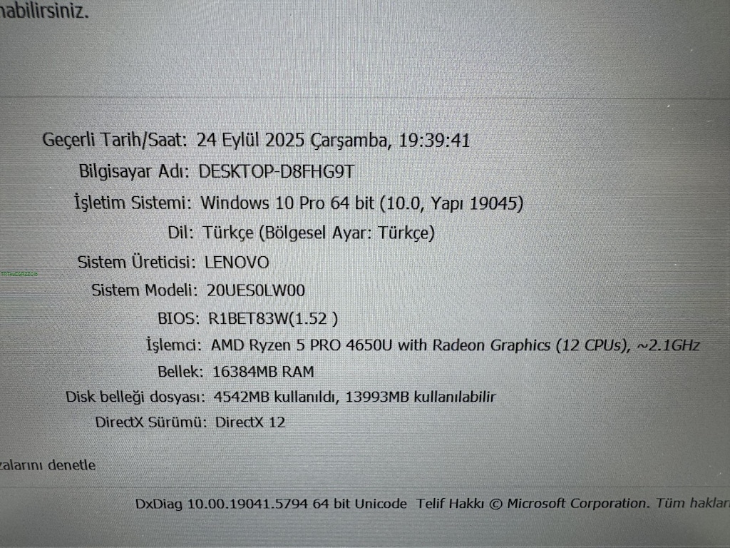 THİNKPAD T14 RYZEN 5 PRO İŞLEMCİ 16 GB RAM 256 NVME - 7