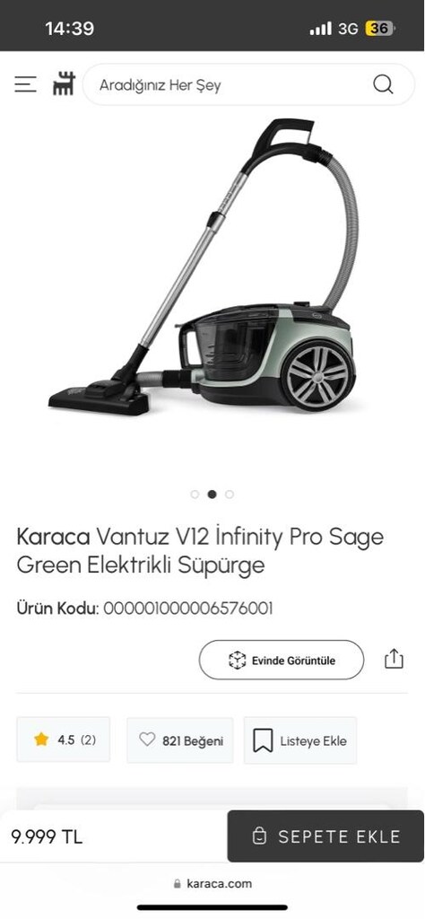 elektirikli süpürge karaca - 2