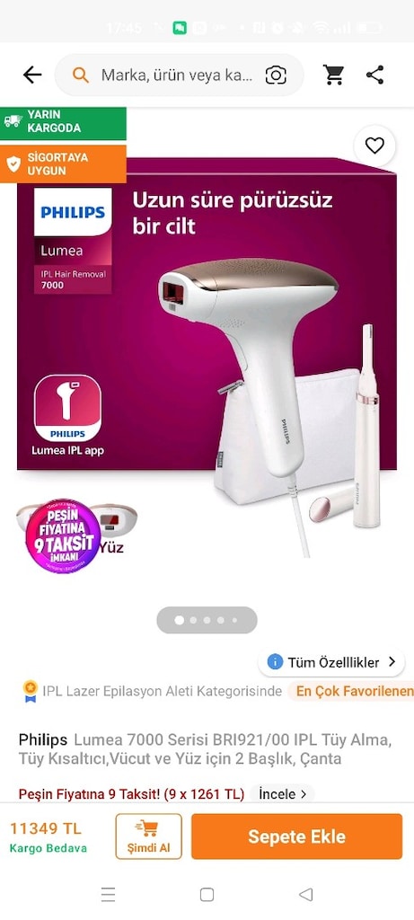 Philips lumea 7000 serisi Epilasyon aleti - 5