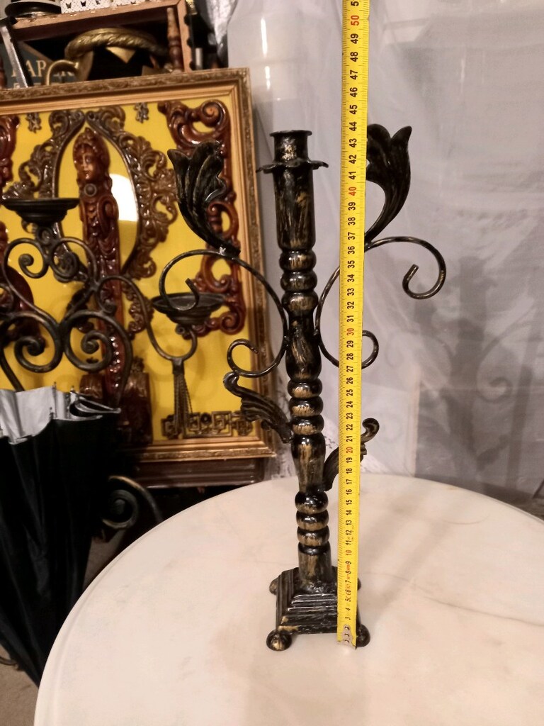VİNTAGE MELEK KANADI METAL TEKLİ ŞAMDAN/MUMLUK - 5