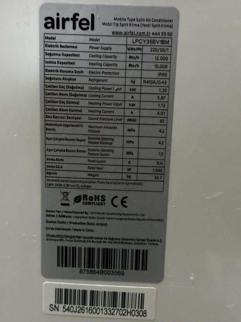 Airfel 12.000 BTU Mobil Klima – Çok Temiz - 7