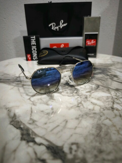 Ray-Ban 3565 gümüş Çerçeveli Mavi Yansımalı Güneş Gözlüğü Orj