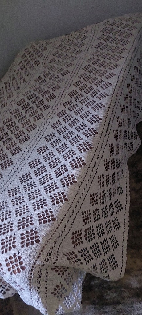YATAK ÖRTÜ 210/200CM VİNTAGE AVRUPA KALIN DANTEL BEYAZ - 2