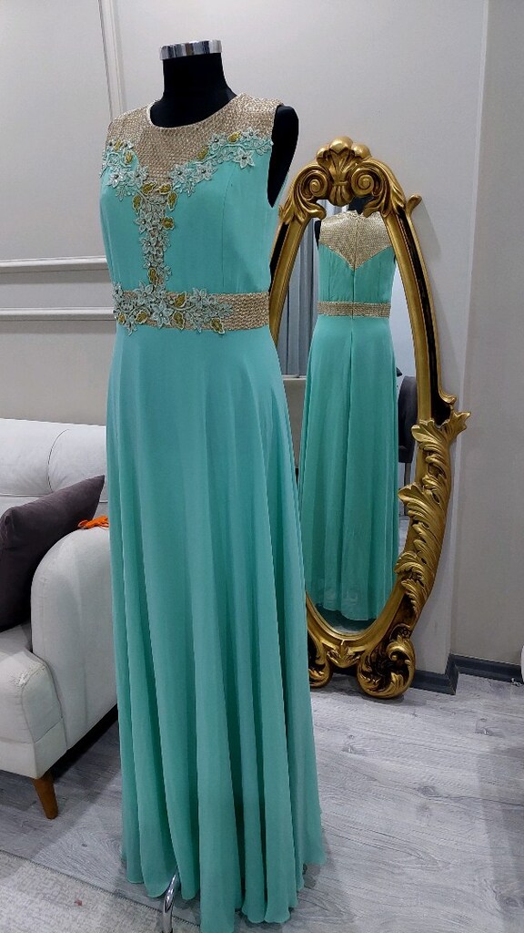 Nil yeşili klopatra model abiye - 7