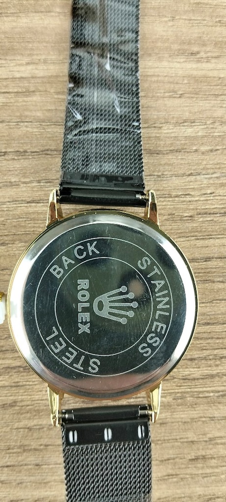 Sıfır Kutulu 35 mm Quartz Pilli Kol Saati – Gold Kasa, Siyah Hasır Kor - 5
