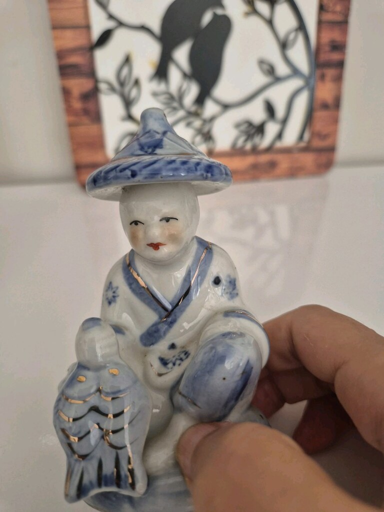 vintage balıkçı figurlu biblo - 2