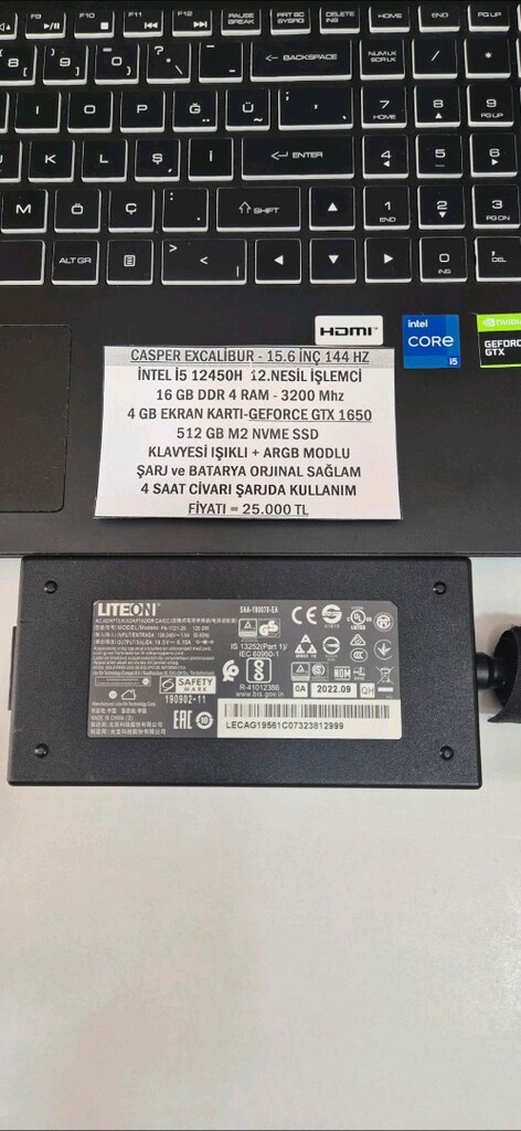CASPER EXCALİBUR LAPTOP İ5 12.NESİL 16 RAM GTX 1650 EKRAN KARTI - 3