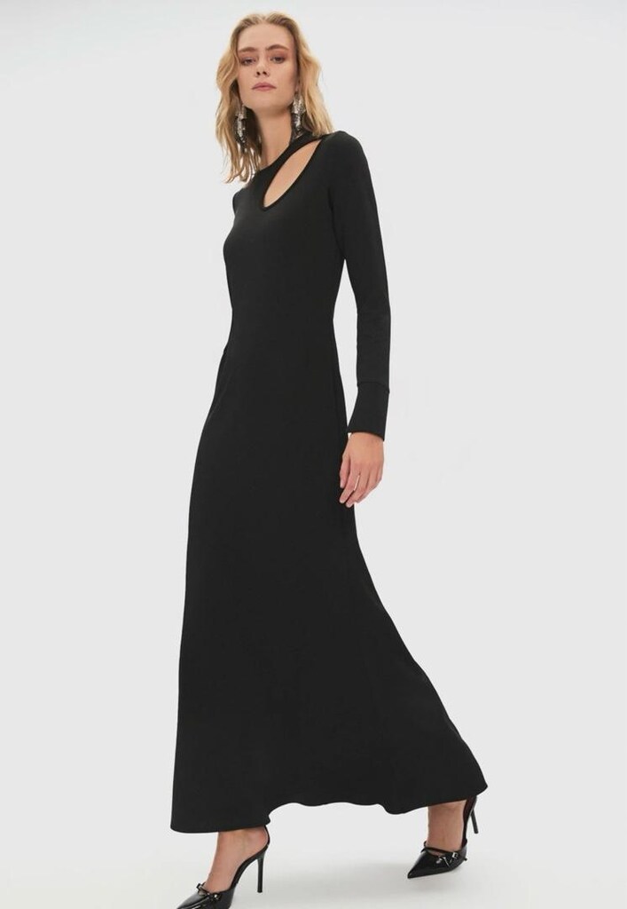 Vücuda Oturan Bisiklet Yaka Pencere/cut-Out Detaylı Elbise 38 - 2