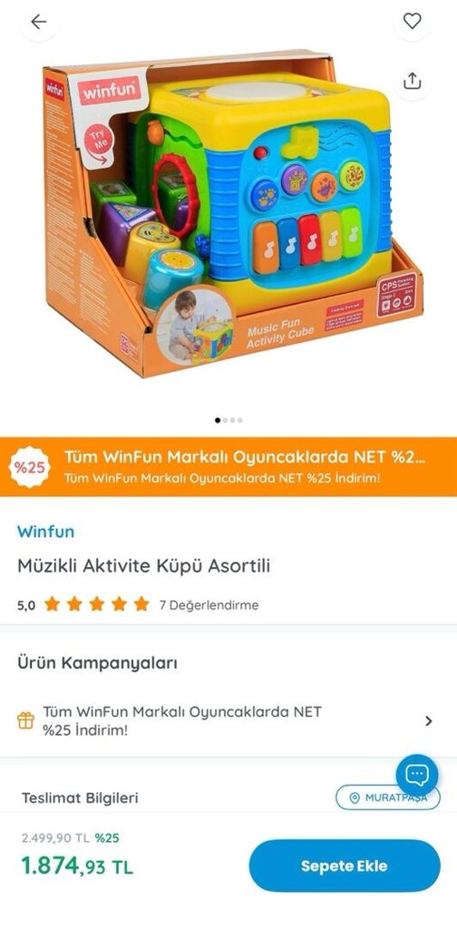Winfun Müzikli Aktivite Küpü Asortili ve Dolu Oyuncak Top Kulesi - 2