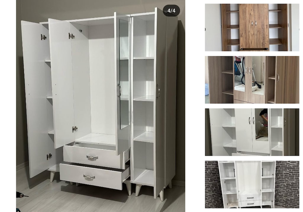 4 kapaklı elbise dolabı hfhbrhawin - 3