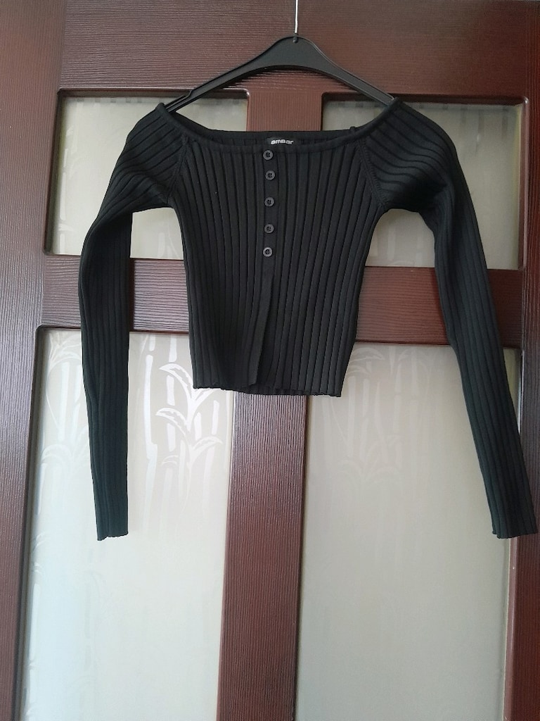 Siyah krop kazak - 5