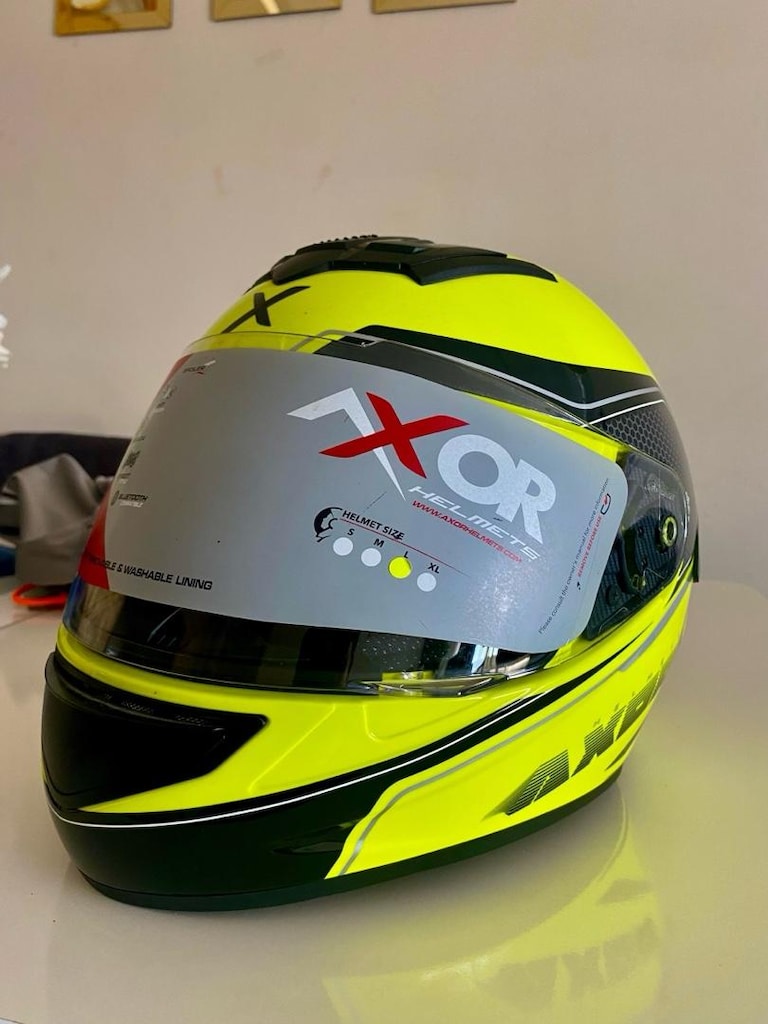 AXOR Rage Ecco Kapalı Kask Neon Sarı - Siyah L beden sıfır - 5